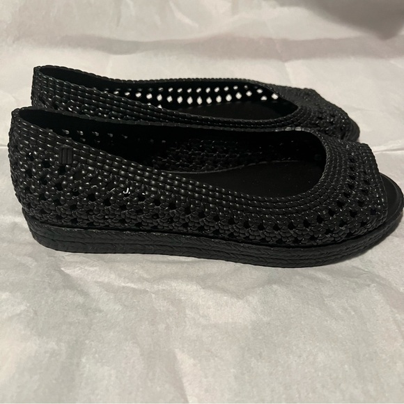 Melissa x Jason Wu Camilla Woven Jelly Flats open toe Black Size 7 - Picture 6 of 7